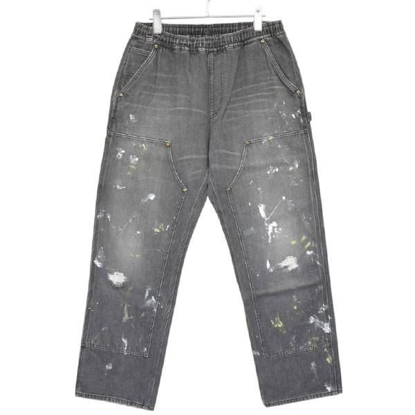 ジャクソンマティス JACKSON MATISSE 2024SS　ペンキ加工ダブルニーペインターデニムパンツ　JM24SSSK01 ブラック サイズ：