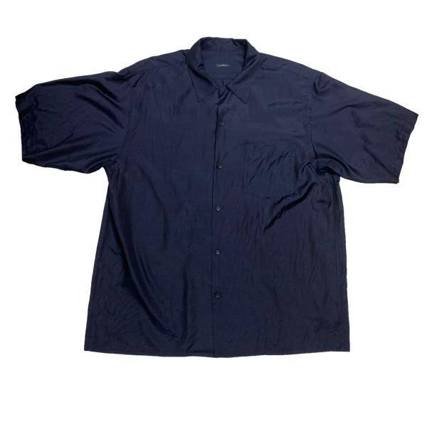 COMOLI ウールシルク半袖オープンカラーシャツ ネイビー サイズ：4 (神戸三宮センター街店)