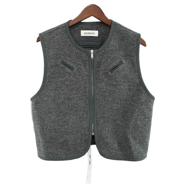 値下げ】DIOMENE 24AW ウール パイピング ベスト グレー サイズ：46
