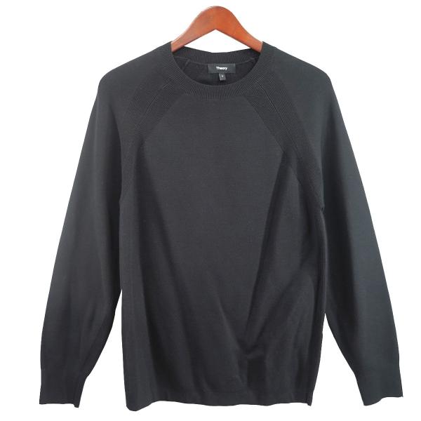 Theory♡クルーネックボンバージャケット 黒 0 theory 【値下げ】theory Crew Neck PO レーヨン ポリエステル クルー