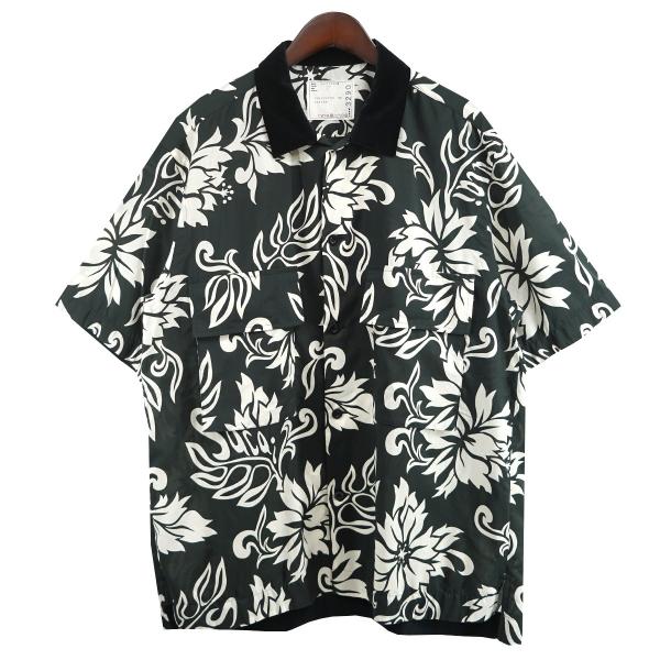 【美品】Sacai 半袖シャツ 背中開きデザイン 中古・古着通販】sacai (サカイ) 半袖シャツ ブラック サイズ:M
