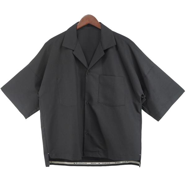 美品 23SS SUNSEA サンシー 半袖 テニス ポロ シャツ 318P▲ SUNSEA（サンシー） SUNSEA 23SS N．M Oxford Royal w／耳 Fried