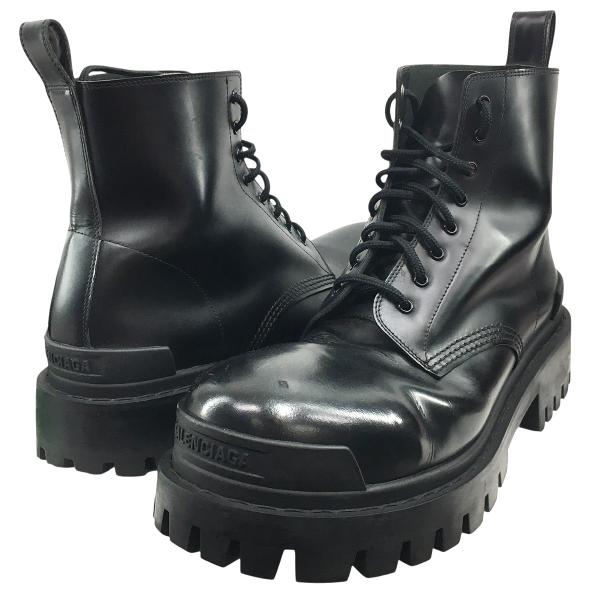 BALENCIAGA ブラックレザーブーツ 厚底　　36 バレンシアガ 黒レザー 厚底ブーツ レディース 36 BALENCIAGA ブーツ