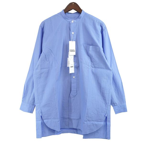 美品 COMOLI コモリ バンドカラーシャツ サックスブルー 1 COMOLI（コモリ） 【値下げ】COMOLI 21AW バンドカラーシャツ サックス