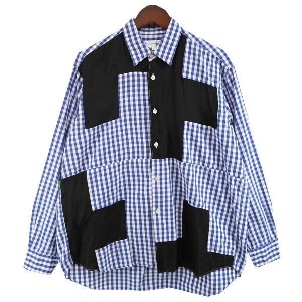 コムデギャルソン ☆ チェック柄 Tシャツ 希少サイズ XL COMME des GARCONS SHIRT コムデギャルソンシャツ 11SS 切替 パッチ