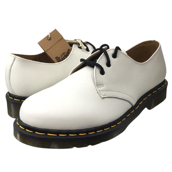 ほぼ新品　マーチン　ホワイト　レザーシューズ　ラバーソールUK8 Dr.Martens（ドクターマーチン） 【値下げ】Dr．Martens 1461 3HOLE