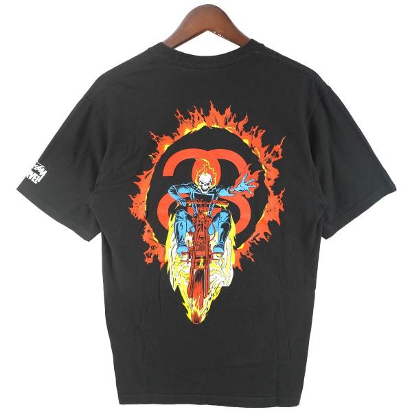 【値下げ】stussy 11SS × MARVEL COMICS Ghost Rider S／S Tee コラボ ゴーストライダー スカル フレア バ