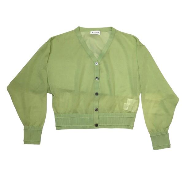 BLENHEIM ブレンヘイム リブデザインシアーVネックニットカーディガン  