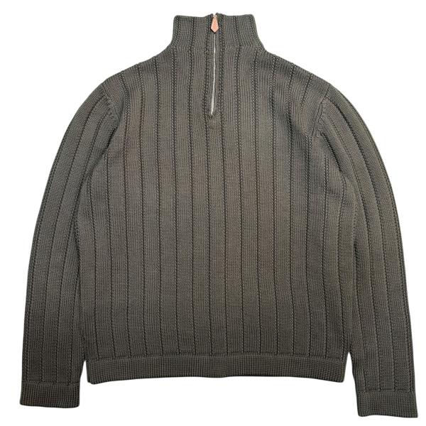 HERMES オリーブグリーン ハーフジップニット HERMES（エルメス） ハーフジップニット ／ニット ダークブラウン