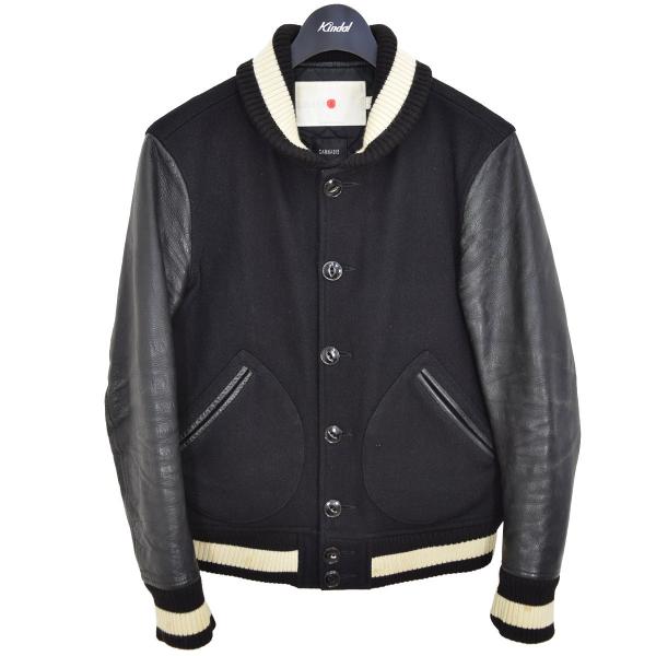 Qualcomm スタジャン ブラック/レザー marka CANNABIS別注 袖レザー スタジャン ブラック サイズ：2