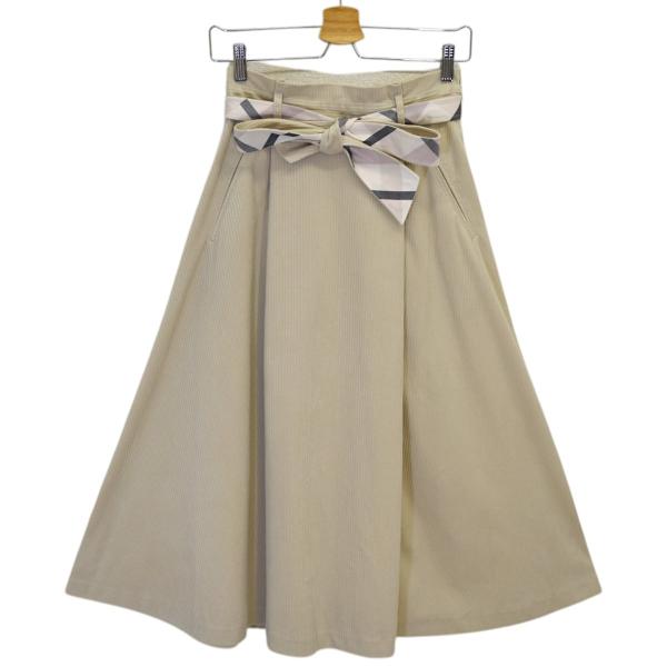 BLUE LABEL CRESTBRIDGE ミモレ丈フレアスカート 38 M BLUE LABEL CRESTBRIDGE ブルーレーベルクレストブリッジ