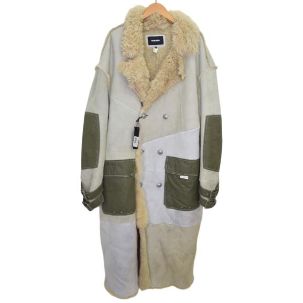 DIESEL ディーゼル BIGFOOT-ED JACKET ムートン ロングコート グレー 