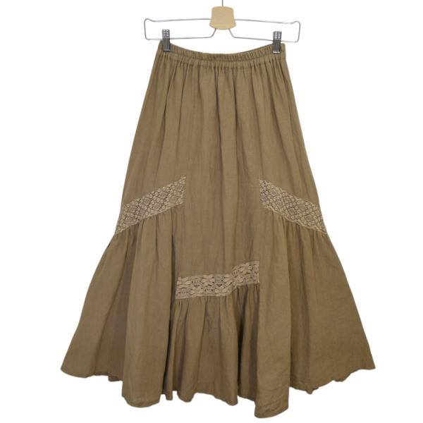 CLOTH&CROSS クロス＆クロス リネンスカート CLOTH&CROSS クロス＆クロス CLOTH＆CROSS レースリネンスカート