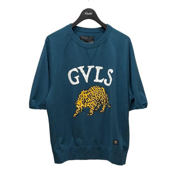 ガヴィル GAVIAL レオパード半袖スウェット ブルー サイズ：M 
