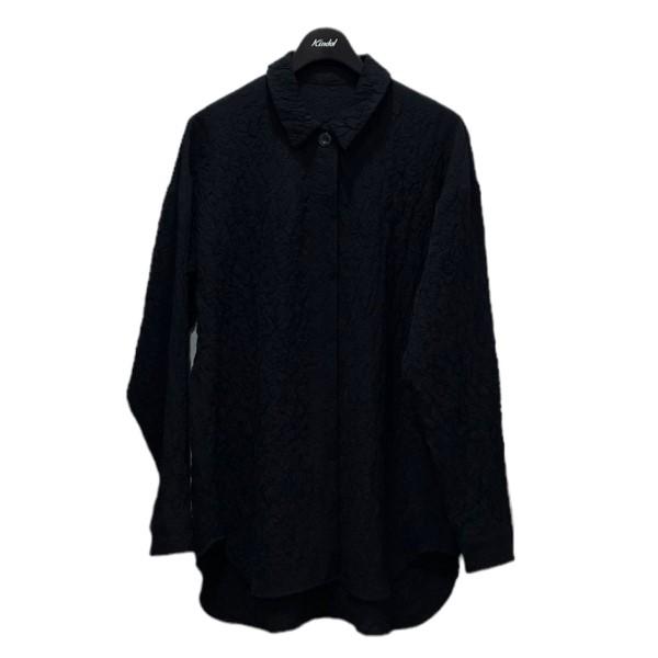 アメリ AMERI SHRINK FLOWER SHIRT シュリンクフラワーシャツ ブラック 