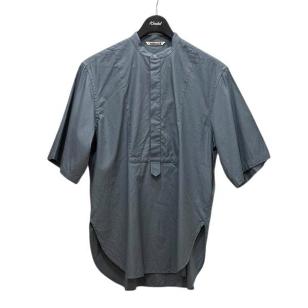 AURALEE / オーラリー | WASHED FINX TWILL HALF SLEEVED P/O SHIRTS バンドカラー半袖プルオーバーシャツ | 0 | グレー | レディース AURALEE オーラリー】 WASHED FINX TWILL HALF SLEEVED P/O SHIRT