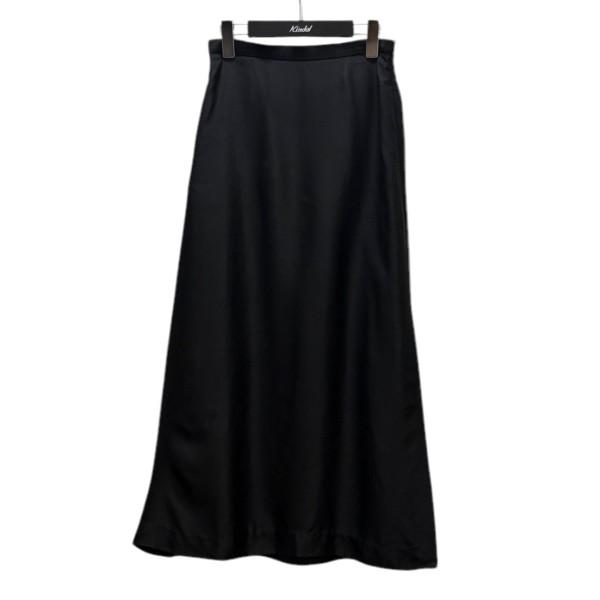 オーラリー　スカート AURALEE オーラリー SILK BRUSHED TWILL SLIT SKIRT ブラック サイズ