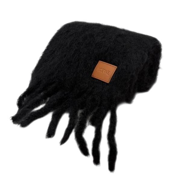 LOEWE モヘア　マフラー　ブラック ロエベ LOEWE（ロエベ） モヘアマフラー ブラック : カインドオルYahoo!店