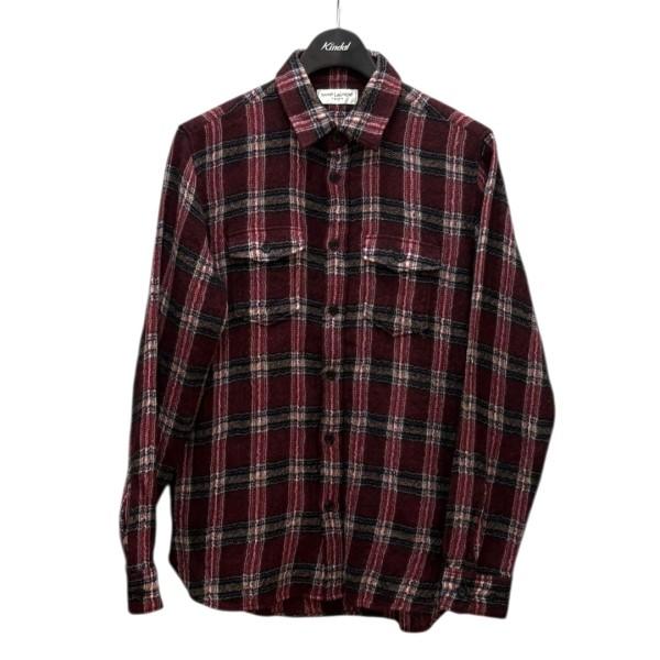 サンローランパリ Saint Laurent Paris ウールチェックシャツ 529373 