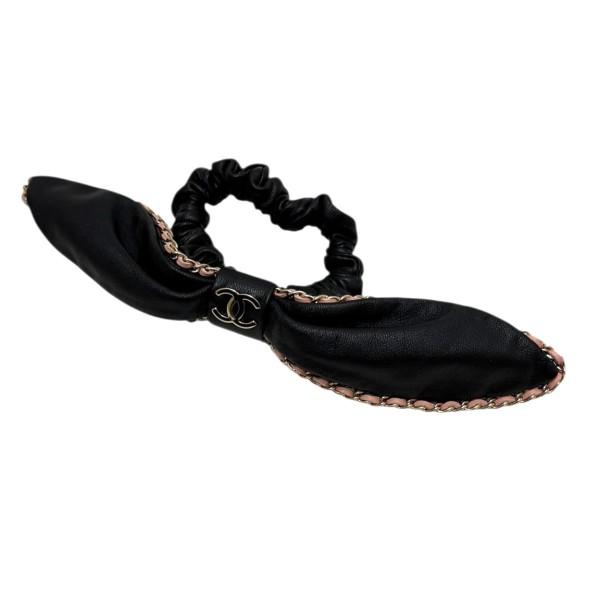 CHANEL（シャネル） レザーリボンシュシュ ブラック : カインドオル