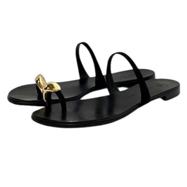 新品 定価5.3万 GIUSEPPE ZANOTTI サンダル ブラック 41 Giuseppe Zanotti（ジュゼッペザノッティ） オヤユビプレートサンダル