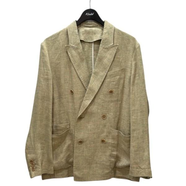 美品✨CABaN メランジリネン ダブルブレストジャケット　ベージュ　S CABaN（キャバン） メランジリネン ダブルブレストジャケット 59-07-01