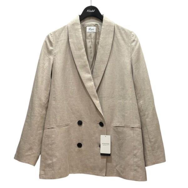 【新品タグ付】ebure リネンツイル ダブルジャケット 38 Lisiere リジエール リネンダブルジャケット Linen W Jacket