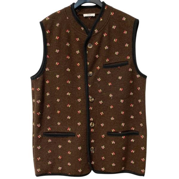 riA リア RIER 23AW Walker Gilet Flowers Feltedフェルトフラワー柄