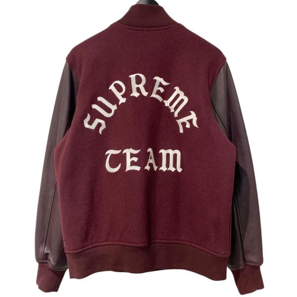 入手困難 Lサイズ 正規品 Supreme 15AW Wool Varsity Crew Jacket バーシティークルージャケット レザー スタジャン Supreme - Supreme 15AW Wool Varsity Crew Jacketの通販 by dyt tokyo