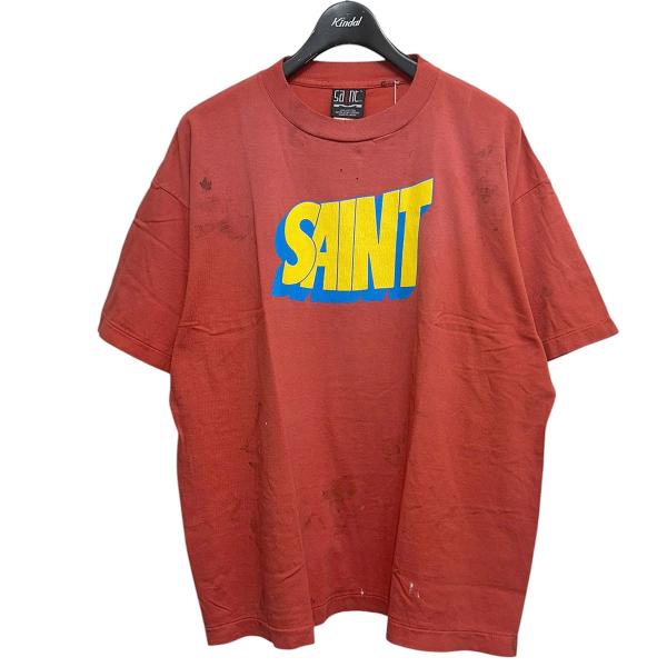 セントマイケル SAINT MICHAEL 25AW SS TEE／SAINT エイジング加工ロゴ