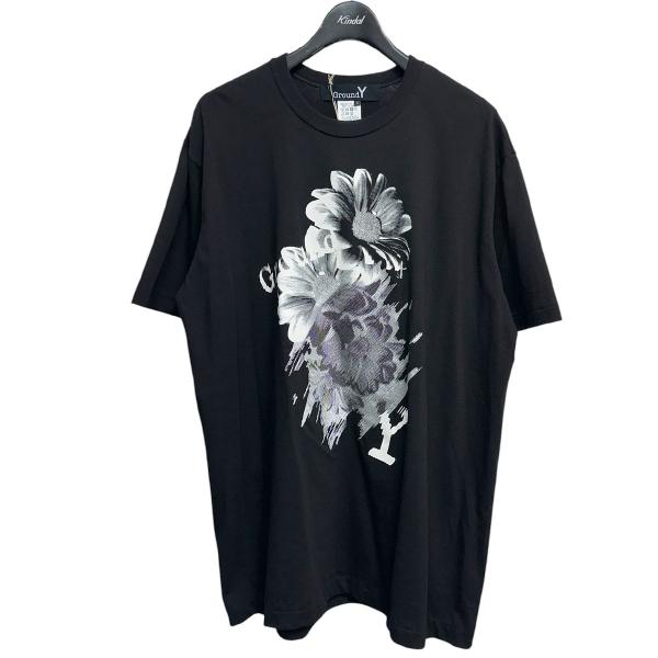 グラウンドワイ GROUND Y 26SS JERSEY FLOWER T-SHIRT フラワープリントTシャツ GK-T83-070 ブラック サイ