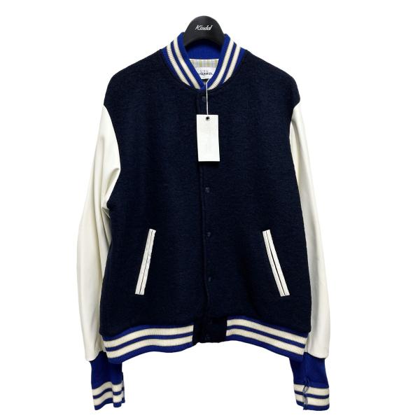 値下げ】URU TOKYO×DIGAWEL 23SS Varsity Jacket ネイビー×ホワイト 