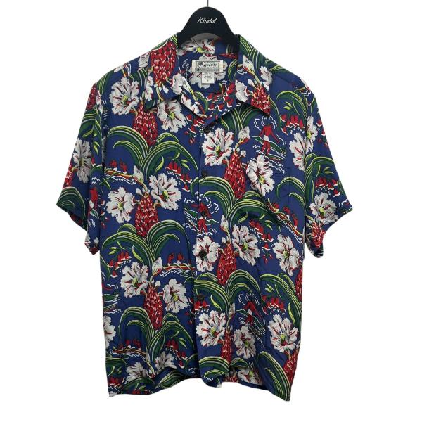 Avanti アバンティ AVANTI シルクアロハシャツ ネイビー サイズ：S