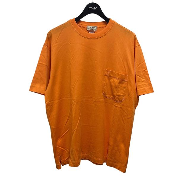 HERMES（エルメス） HERMES Hロゴ刺繍Tシャツ オレンジ サイズ：L
