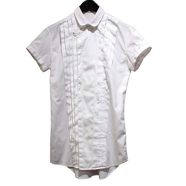 Dior HOMME Homme 09SS プリーツ 半袖 シャツ ホワイト サイズ：37 
