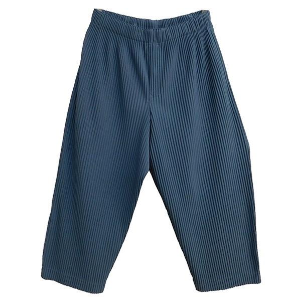 HOMME PLISSE ISSEY MIYAKE 2019AW ワイドプリーツパンツ ブルーグレー 