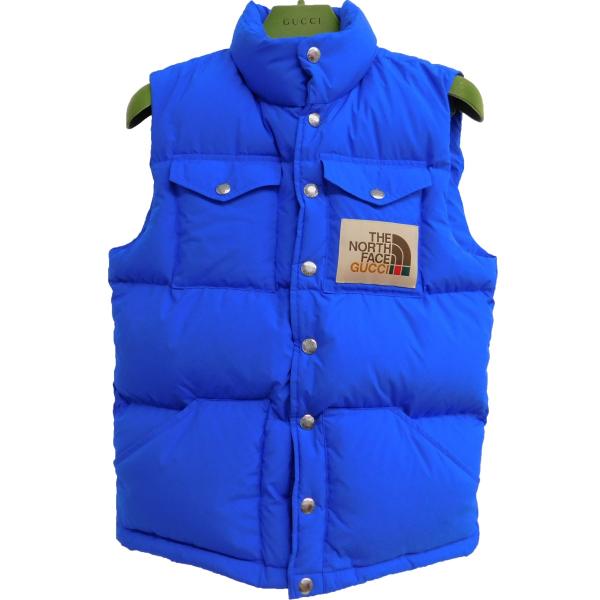 再値下げしました❣️ GUCCI ネイビー ダウンベストサイズ38 グッチ ノースフェイス GUCCI x THE NORTH FACE ダウンベスト 648864