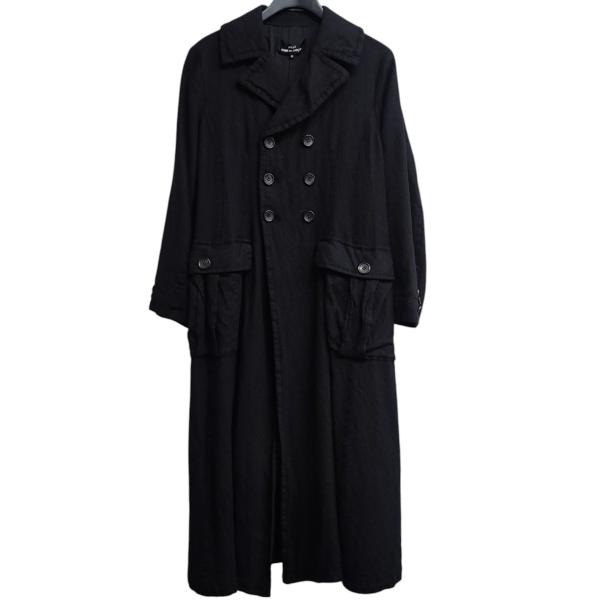 入手困難 トリココムデギャルソン ステンカラーコート ウール縮絨 ブラック COMME des GARCONS HOMME（コム デ ギャルソン・オム）の「ウール縮絨