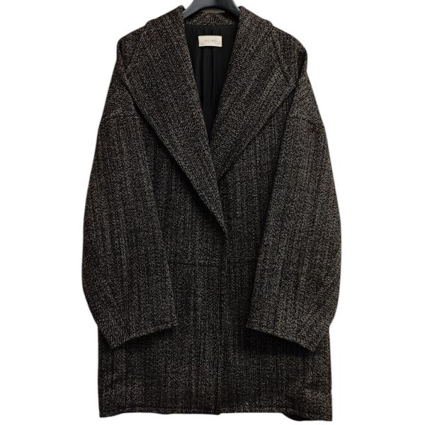 DES PRES ジップアップウールコート DES PRES（デプレ） ウールスラブミックス ワイドカラーショートコート