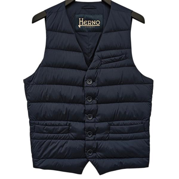 【極美品】Herno ヘルノダウンベスト ネイビー HERNO（ヘルノ） HERNO IL PANCIOTTO ダウンベスト ネイビー サイズ