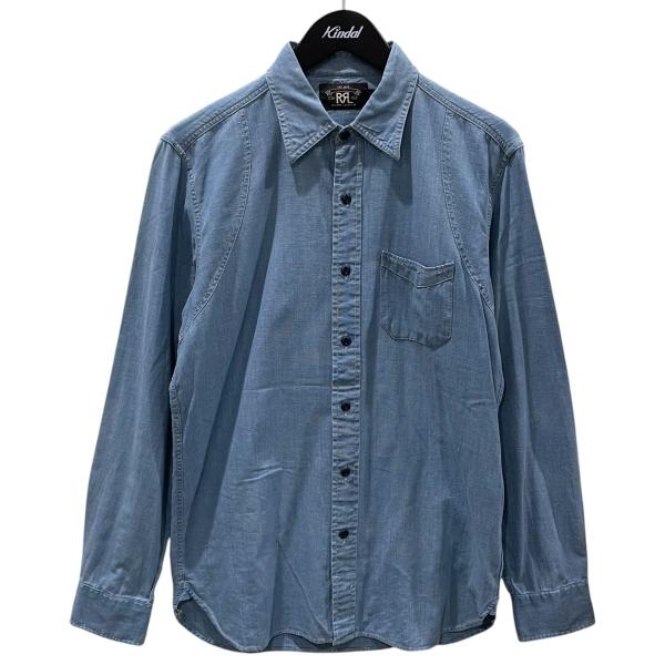 RRL （ダブルアールエル）　長袖シャツ　XLサイズ RRL Ralph Lauren（ダブルアールエル） RRL 長袖シャツ スカイブルー