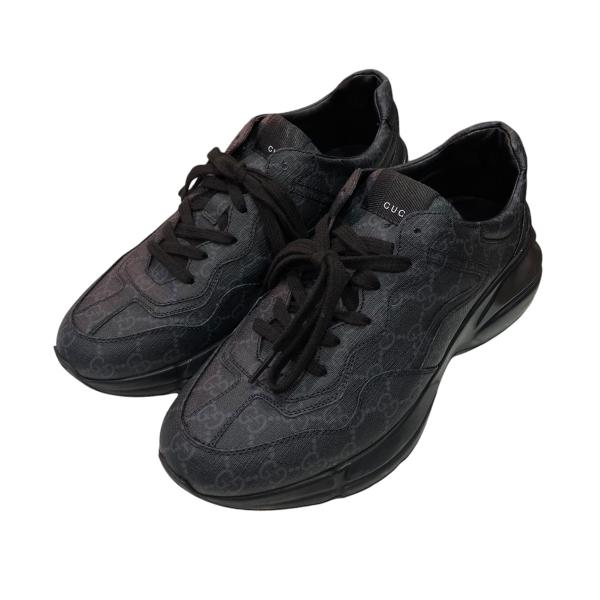 良品✨ グッチ GGスプリーム メンズ スニーカー ブラック 27cm相当 GUCCI グッチ メンズ GG シューズ/スニーカー ブラック＆グレー