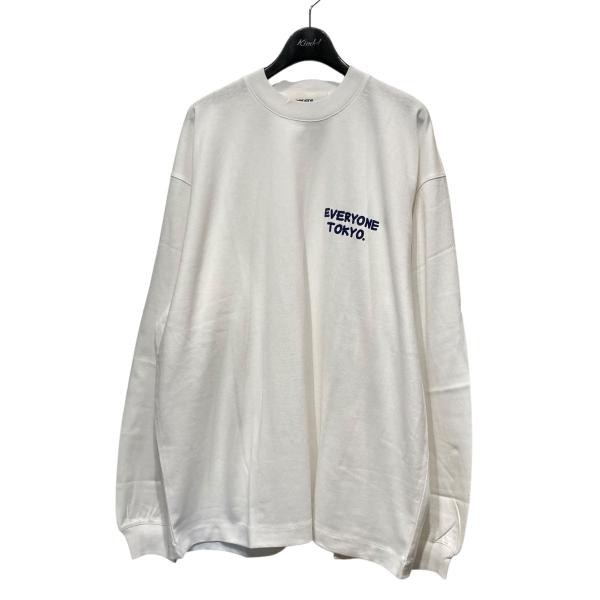 エブリワン everyone ロゴプリント長袖Tシャツ EV23-CS10 ホワイト 