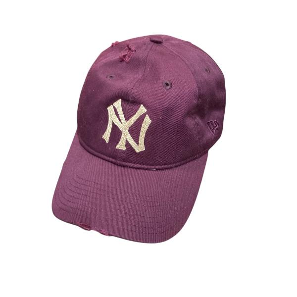 NEW ERA（ニューエラ） ダメージ加工キャップ ボルドー : カインドオル