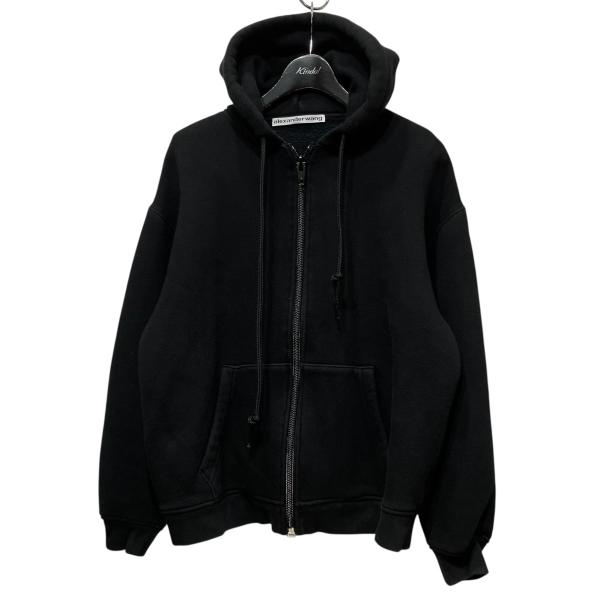 alexanderwang ジップアップパーカー ブラック XS alexanderwang（アレキサンダー・ワン） ジップパーカー ブラック