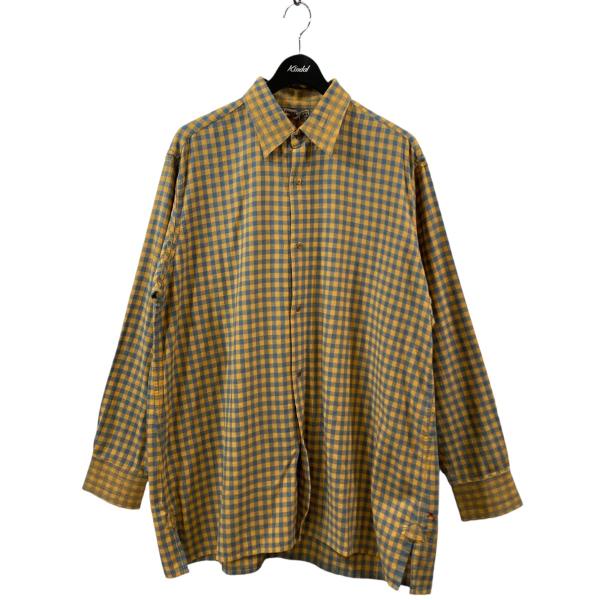 MAATEE&SONS コットンシルク イエローベージュ チェック半袖シャツ 3 MAATEE&SONS コットンシルク イエローベージュ チェック半袖