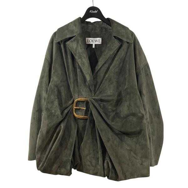 LOEWE スエード ジャケット オリーブブラウン LOEWE 【値下げ】LOEWE ドレープ トップス（スエードカーフ
