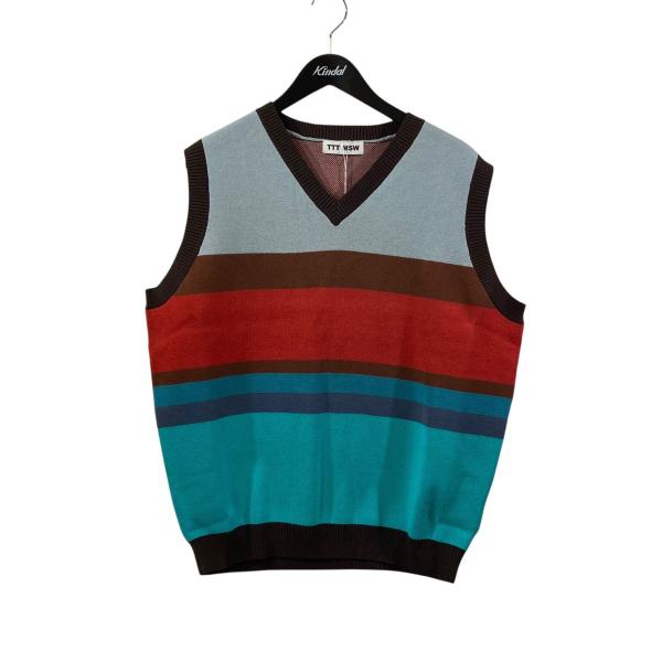 ttt_msw ニットベスト TTT MSW Border Knit Vest ニットベスト TTT-2022AW-KT02 マルチカラー