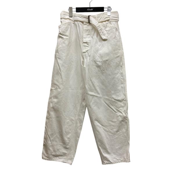 COMOLI コモリ 20SS ベルテッドデニムパンツ S03-03012 ホワイト 