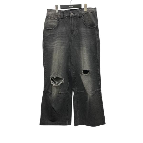 値下げ】JADED LONDON ダメージ加工ワイドデニムパンツ ブラック